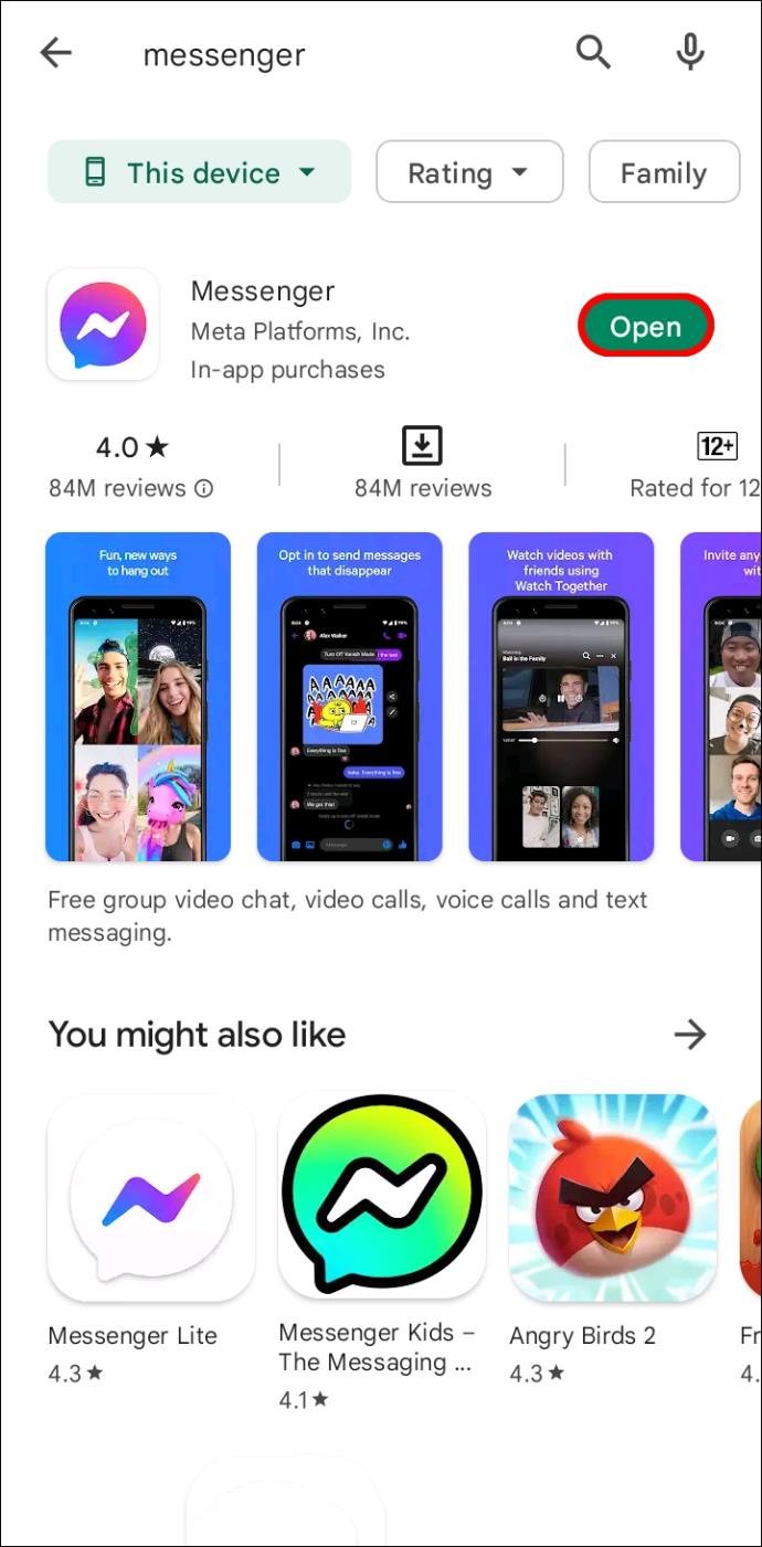 Correção: mensagens do Messenger não entregues