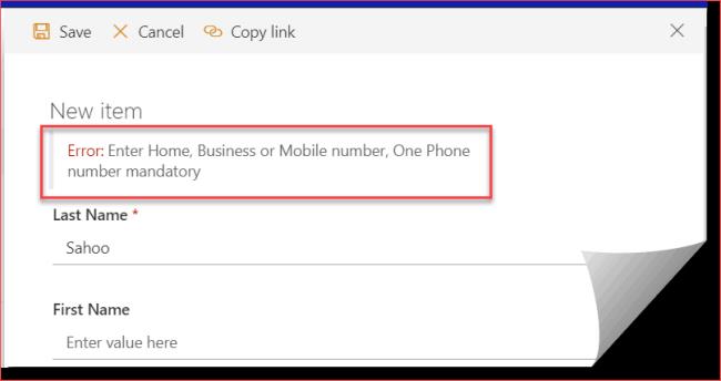 công thức xác thực cột sharepoint