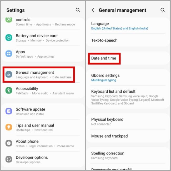 Configuración de fecha y hora en Android