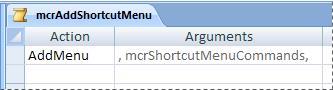 Macro menu trong dạng xem Thiết kế