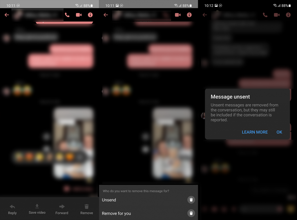 Facebook Messenger'da gönderilen bir video nasıl silinir
