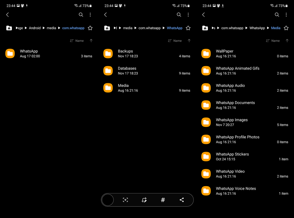 Hier worden WhatsApp-bestanden opgeslagen op Android