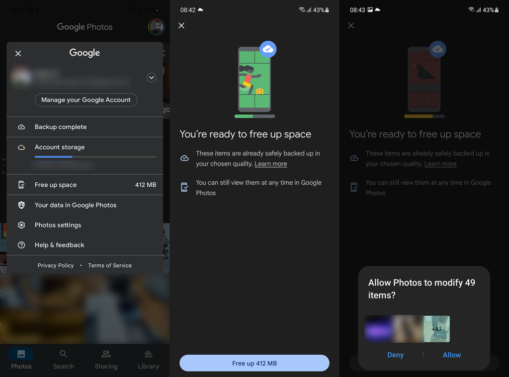 Correction : Libérer de l'espace ne fonctionne pas dans Google Photos