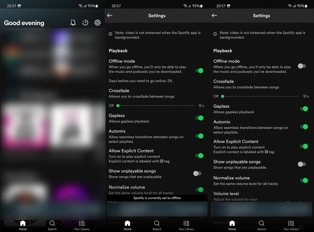 Spotify zegt dat het zelfs op wifi offline is?  Dit is wat je moet doen