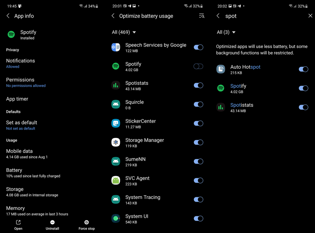 إصلاح: توقف Spotify عن اللعب عند إيقاف تشغيل الشاشة على Android