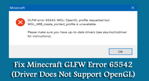 Minecraft GLFWエラー65542を修正（ドライバーはOpenGLをサポートしていません）