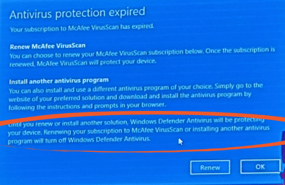 Что происходит, когда срок действия антивирусной программы истекает в Windows 10?