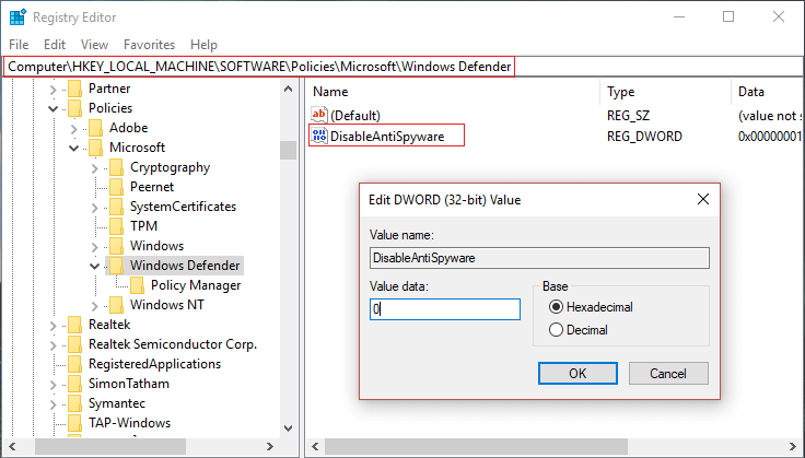 WindowsDefenderがWindows10で起動しない[修正済み]