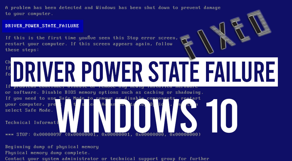 Исправить ошибку сбоя состояния питания драйвера в Windows 10 — [10 проверенных решений]