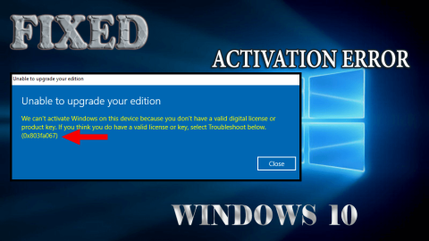 Windows10アクティベーションエラー0x803fa067を修正する方法