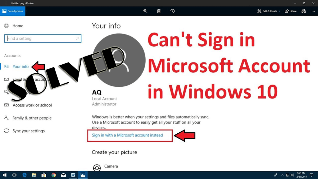 Impossible de se connecter à Mon compte Microsoft Windows 10 [RÉSOLU]