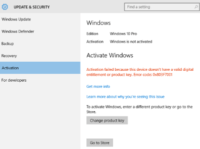 24 наиболее распространенных кода ошибок активации Windows 10 и их исправления [ОБНОВЛЕНО]