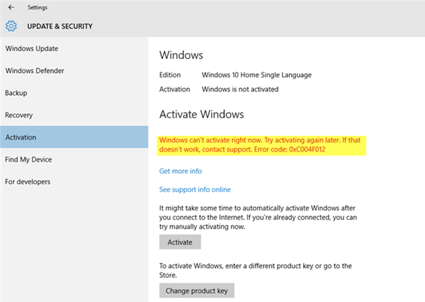 24 наиболее распространенных кода ошибок активации Windows 10 и их исправления [ОБНОВЛЕНО]