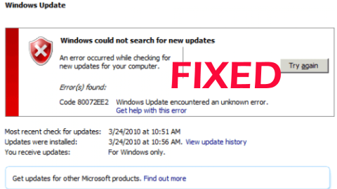 Windows 10에서 오류 코드 0x80072EE2를 수정하는 방법?