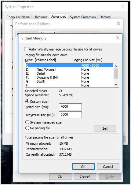 Windows10の仮想メモリが低すぎる問題を修正する方法[更新]