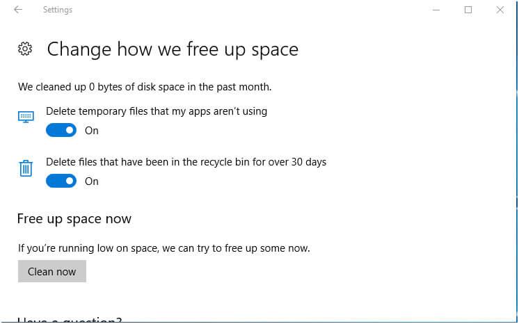 Windows 10で起動するたびに一時ファイルを自動的に削除するにはどうすればよいですか？