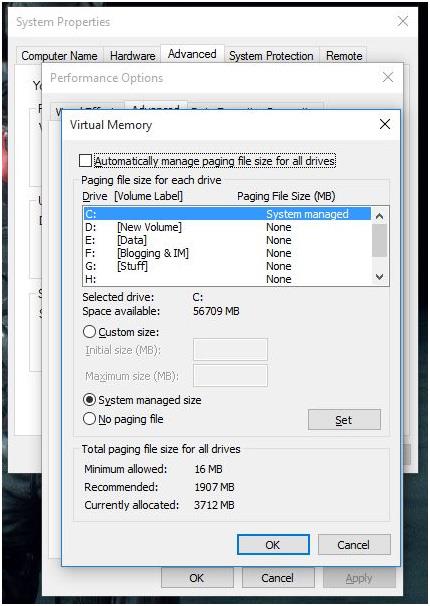 Windows10の仮想メモリが低すぎる問題を修正する方法[更新]