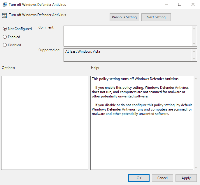 WindowsDefenderがWindows10で起動しない[修正済み]