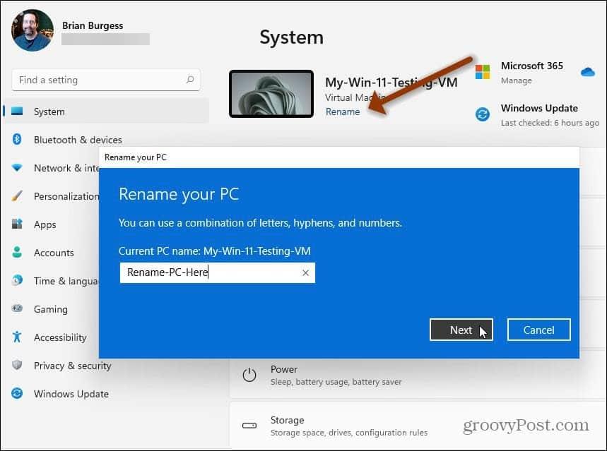 Как изменить имя ПК с Windows 11