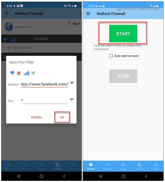Как заблокировать сайт на Android