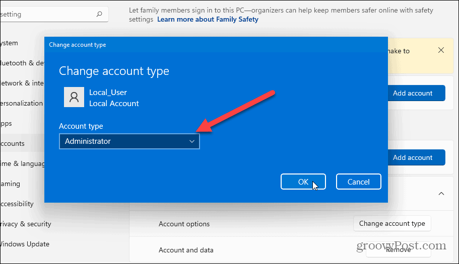 Windows 11 でローカル ユーザー アカウントを追加する方法