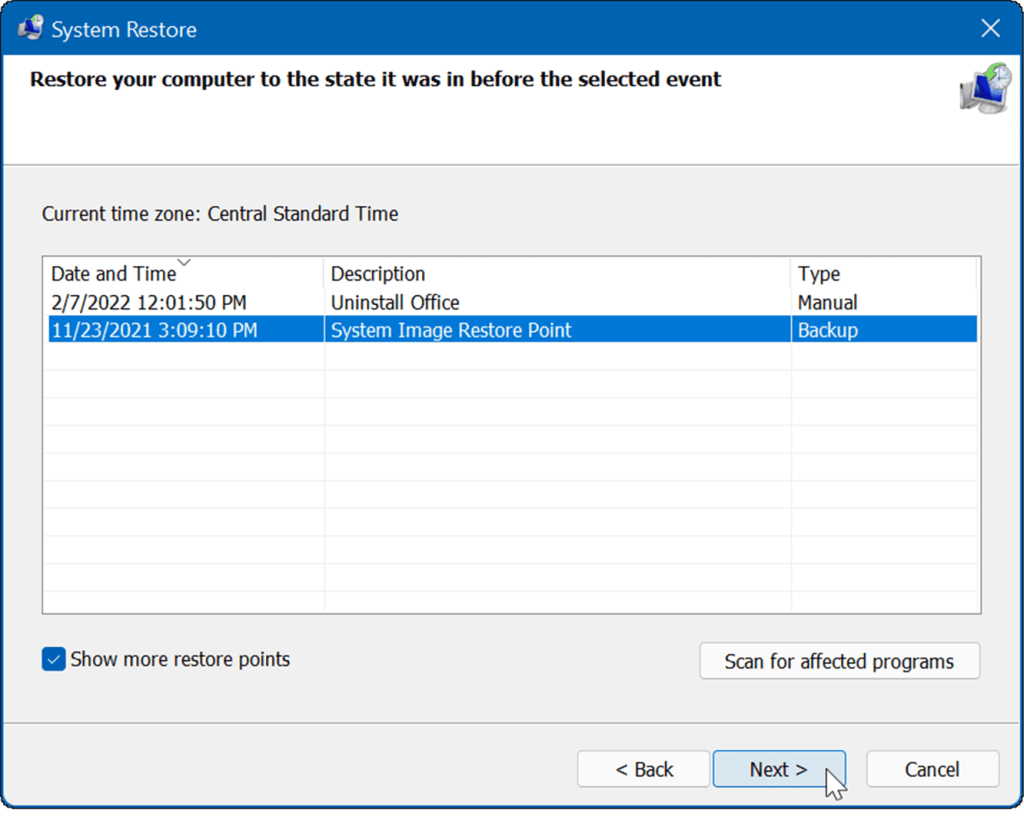 Как создать точку восстановления в Windows 11