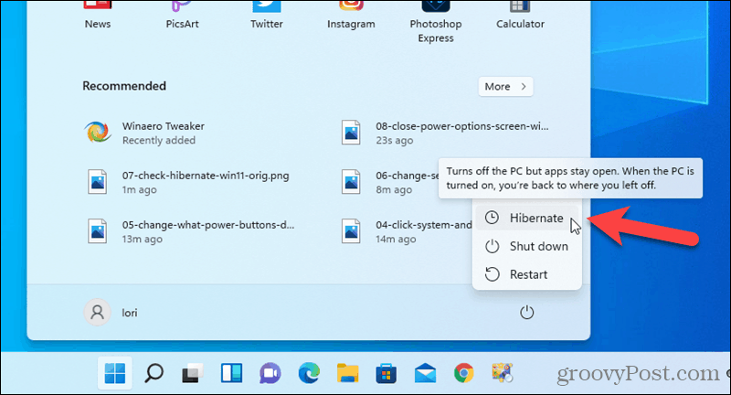 Как включить или отключить режим гибернации в Windows 11