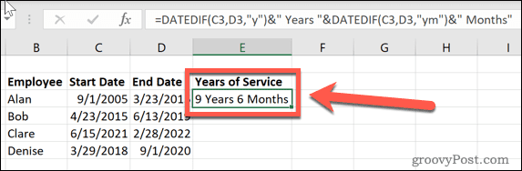 Excelで勤続年数を計算する方法