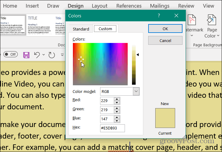 Ajouter une couleur d'arrière-plan aux documents Word
