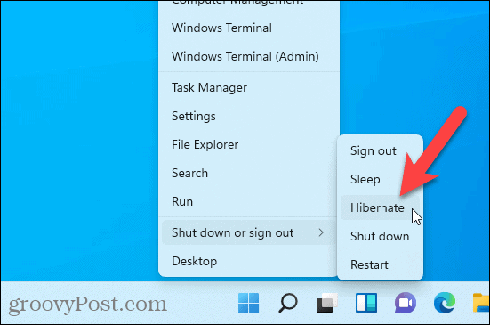 Как включить или отключить режим гибернации в Windows 11