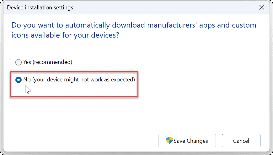 Как отключить автоматическую установку драйверов в Windows 11