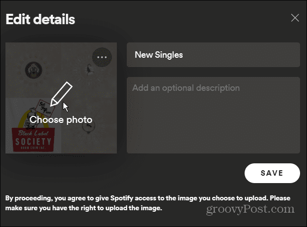 Spotifyプレイリストの画像を変更する方法