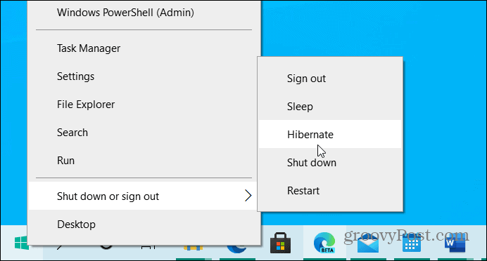 Как включить режим гибернации в Windows 10