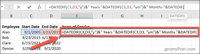 Excelで勤続年数を計算する方法
