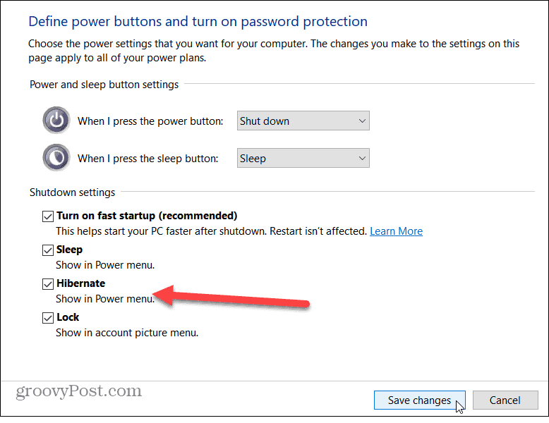 Как включить режим гибернации в Windows 10
