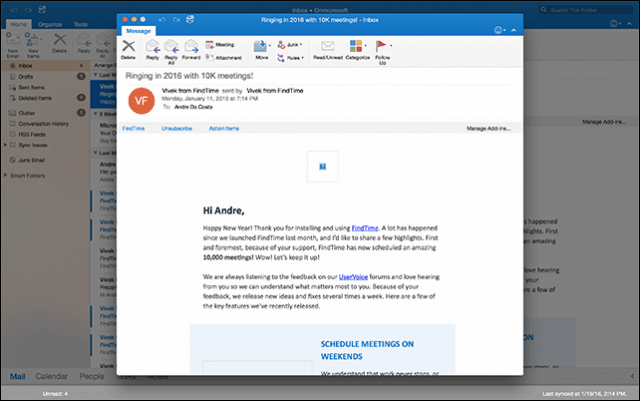 Outlook for Mac で新しい全画面表示を使用する方法