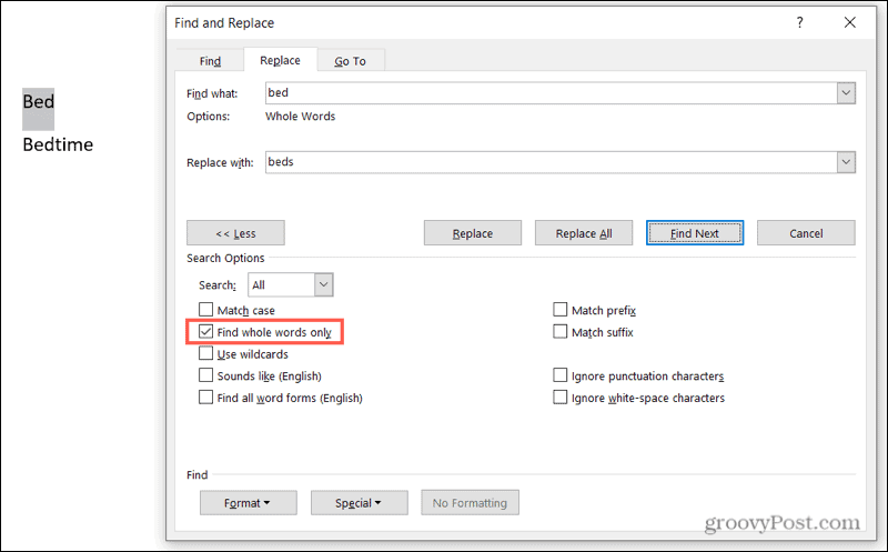 วิธีค้นหาและแทนที่ข้อความใน Microsoft Word