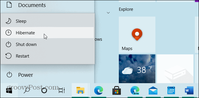 Как включить режим гибернации в Windows 10