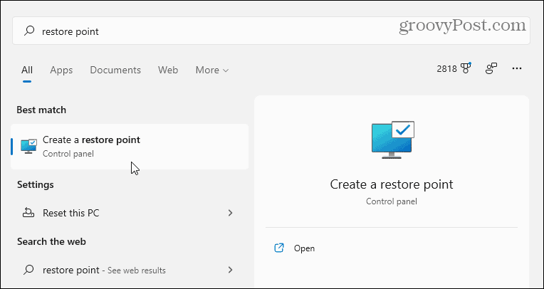 Как создать точку восстановления в Windows 11