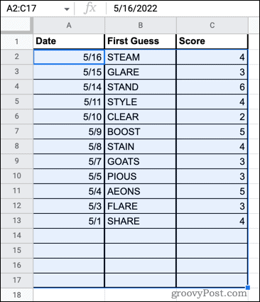 Как удалить пустые строки в Google Sheets