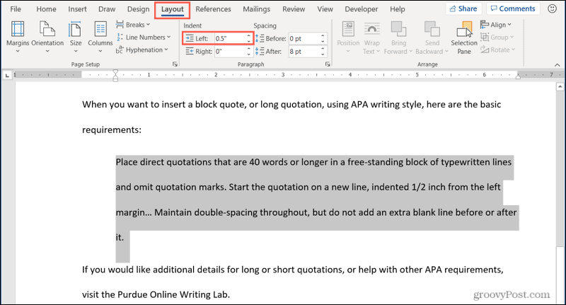 Microsoft Word に引用符を挿入する方法