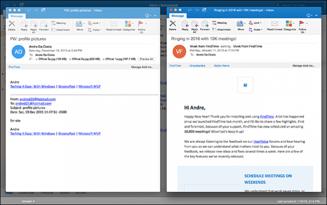 Outlook for Mac で新しい全画面表示を使用する方法