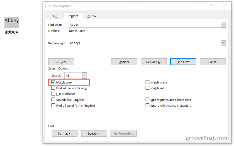 วิธีค้นหาและแทนที่ข้อความใน Microsoft Word
