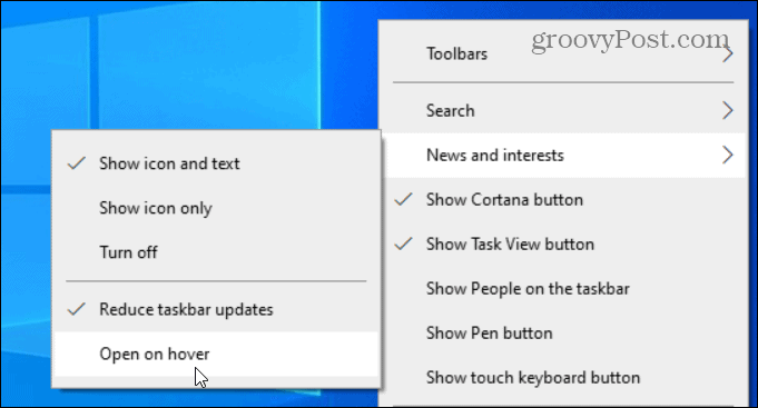 Как отключить виджет новостей и интересов на панели задач Windows 10