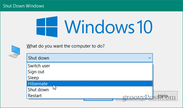 Как включить режим гибернации в Windows 10