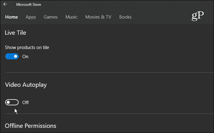 Как отключить автозапуск видео в Windows 10 Microsoft Store