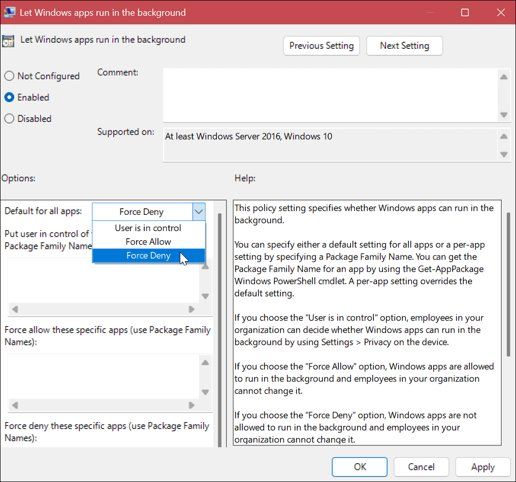 Как отключить фоновые приложения в Windows 11