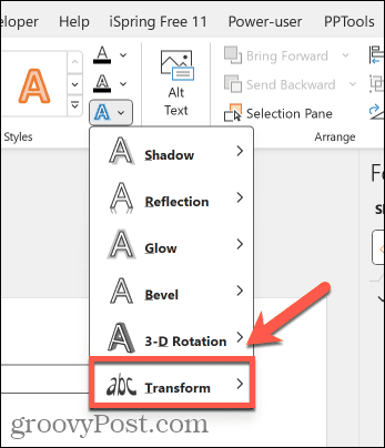 Как сделать текст кривой в PowerPoint
