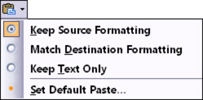 Cómo usar las opciones de pegado y Pegado especial en Word 2007