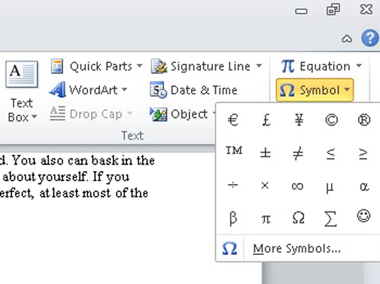 Cómo insertar caracteres especiales y símbolos en Word 2010